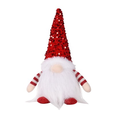 New Year's figure Gnome with illumination under the Christmas tree 30 cm Red