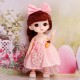 Cute Bunny doll in a pink dress with a bow 15 cm