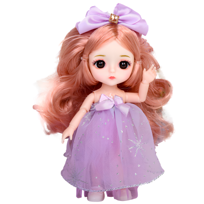 Lavender Princess doll in a charming dress with a bow 15 cm