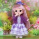 Doll in a fashionable lavender look with a fluffy jacket 15 cm