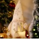 New Year's figurine Gnome with illumination under the Christmas tree 32 cm Girl White