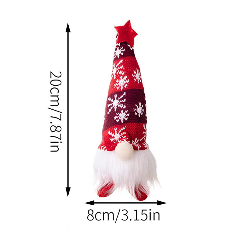 New Year's figure Gnome with illumination under the Christmas tree 20 cm Red