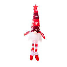 New Year's figure Gnome with illumination under the Christmas tree 33 cm Red