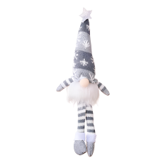 New Year's figurine Gnome with illumination under the Christmas tree 33 cm Gray
