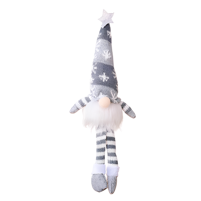 New Year's figurine Gnome with illumination under the Christmas tree 33 cm Gray