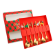 Cutlery set in New Year's style Polished New Year Set 6 items (with pendants) Golden