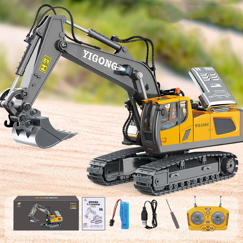 Radio-controlled YIGONG excavator 1:20 Yellow and black