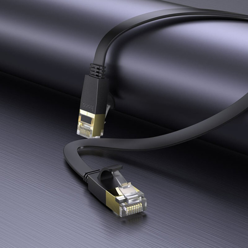 Network cable Hoco US07 Cat.6 RJ45 Shielded Internet cable (patch cord, Patch Cable) 1 m Black (6931474780683)