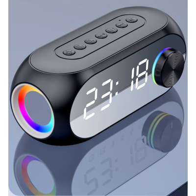 Настільний годинник з будильником та функціоналом Bluetooth колонки Diago S8 (Bluetooth, FM-радіо, TF-карти, 3.5мм AUX, Micro-USB) Білий