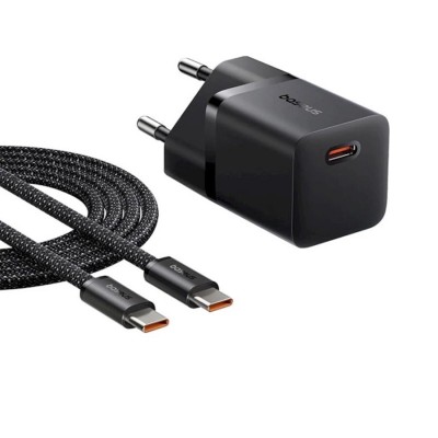 Мережевий зарядний пристрій Baseus GaN5 Fast Charger Type-C 25W Black + кабель Type-C (P10110909113-01)