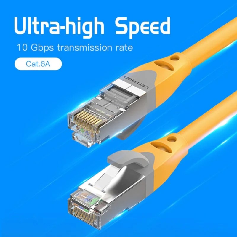 Network cable Vention Cat.6A SFTP Internet cable (patch cord, Patch Cable) 2 m Yellow (IBHYH)