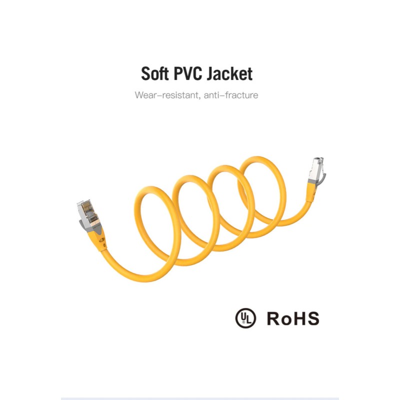 Network cable Vention Cat.6A SFTP Internet cable (patch cord, Patch Cable) 2 m Yellow (IBHYH)