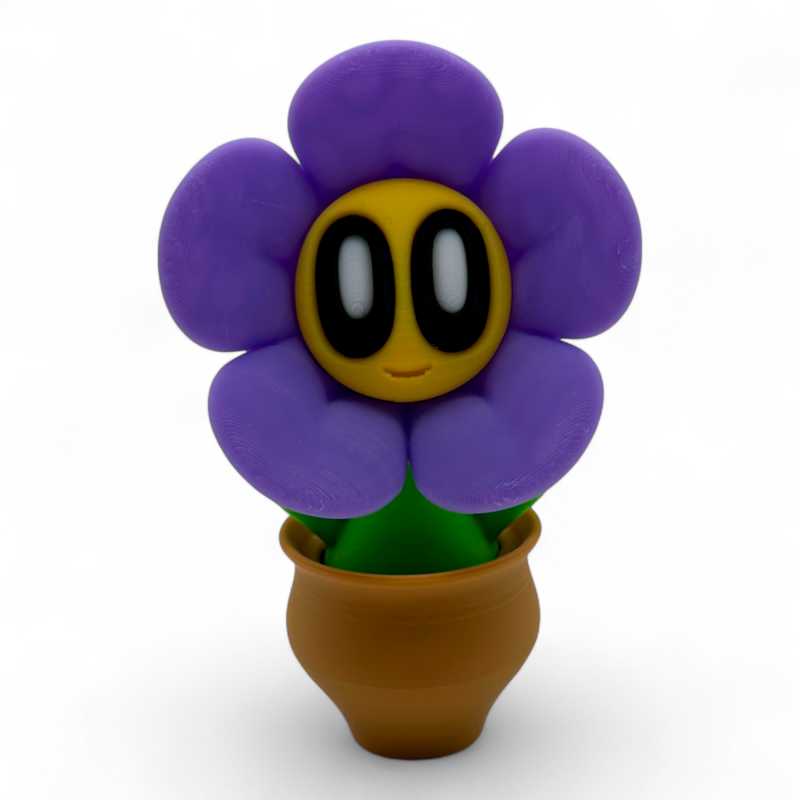 Flower-shaped toy Blob Flowers Violet Violet in a pot [FDM printing]