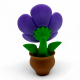 Flower-shaped toy Blob Flowers Violet Violet in a pot [FDM printing]
