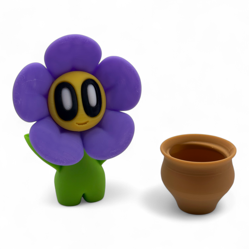 Flower-shaped toy Blob Flowers Violet Violet in a pot [FDM printing]