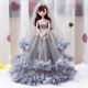 Barbie doll in a gray dress and gift box 45 cm