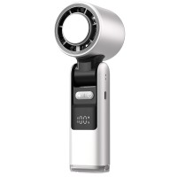 Вентилятор ручной с аккумулятором и дисплеем OG Handheld Fan K801 (с охлаждением) Белый (K801-WS)