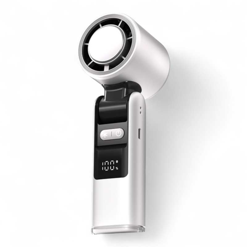 Handheld fan with battery and display OG Handheld Fan K801 (with cooling) White (K801-WS)