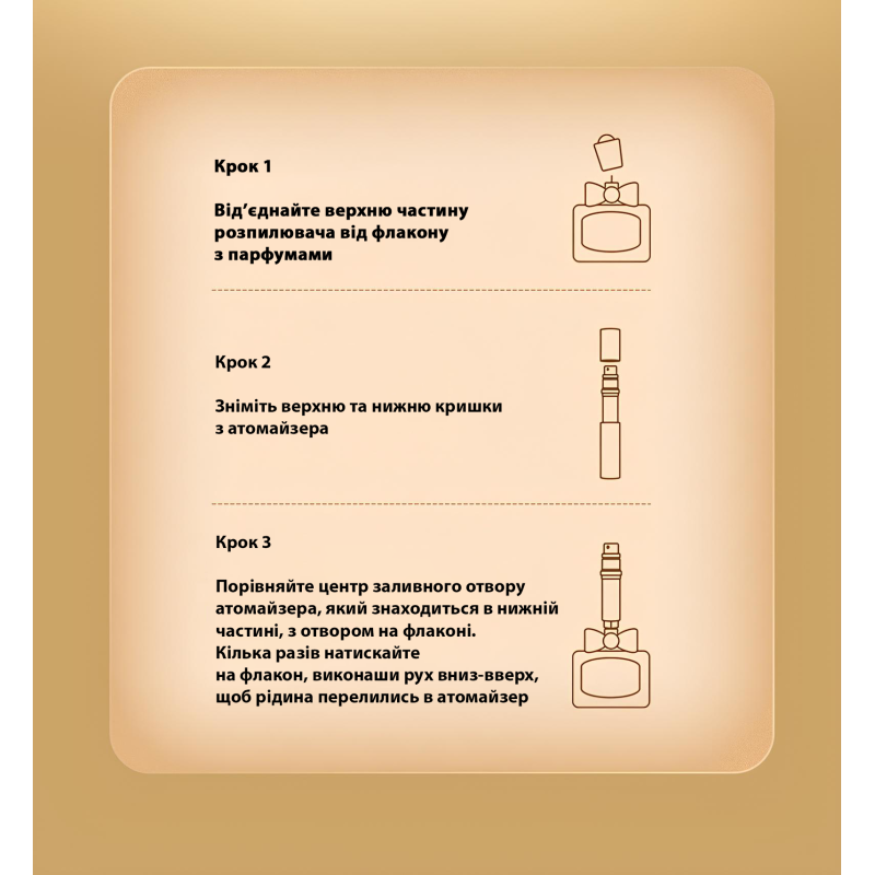 Атомайзер для парфумів (самозаправний) 10 мл Чорний