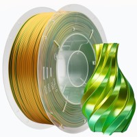 PLA Filament (пластик) для 3D принтера Creat3D Silk 1кг, 1.75мм, Золотой + Зеленый