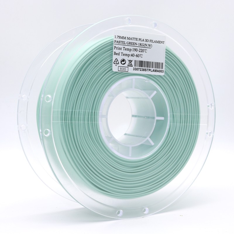 PLA Filament (plastic) for 3D printer STing3D Pastel Matte 1kg, 1.75mm, Pastel Green