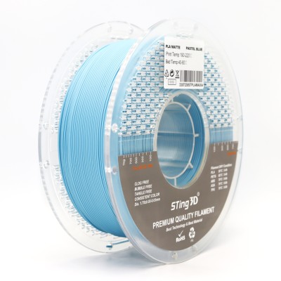 PLA Filament (пластик) для 3D принтера STing3D Pastel Matte 1кг, 1.75мм, Синій пастельний