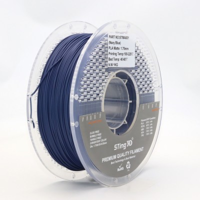 PLA Filament (пластик) для 3D принтера STing3D Matte 1кг, 1.75мм, Темно-синій