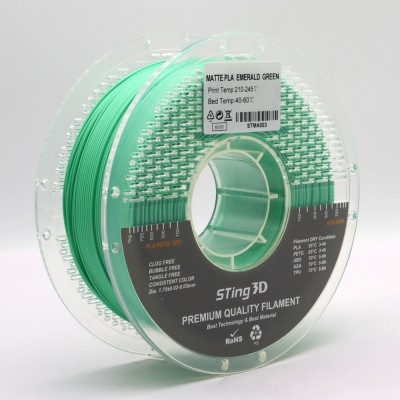 PLA Filament (plastic) for 3D printer STing3D Matte 1kg, 1.75mm, Emerald Green