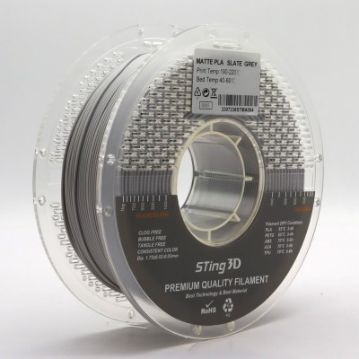 PLA Filament (plastic) for 3D printer STing3D Matte 1kg, 1.75mm, Slate Gray