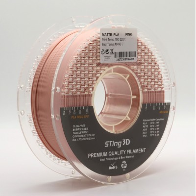 PLA Filament (пластик) для 3D принтера STing3D Matte 1кг, 1.75мм, Рожевий
