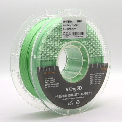 PLA Filament (пластик) для 3D принтера STing3D Matte 1кг, 1.75мм, Зеленый