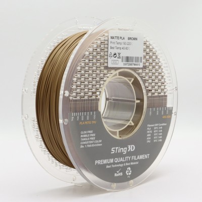 PLA Filament (plastic) for 3D printer STing3D Matte 1kg, 1.75mm, Brown