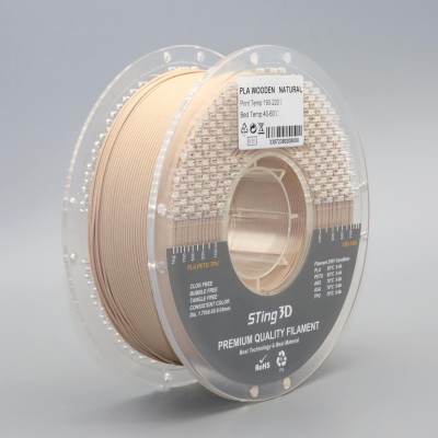 PLA Filament (plastic) for 3D printer STing3D Wooden 1kg, 1.75mm, Natural wood