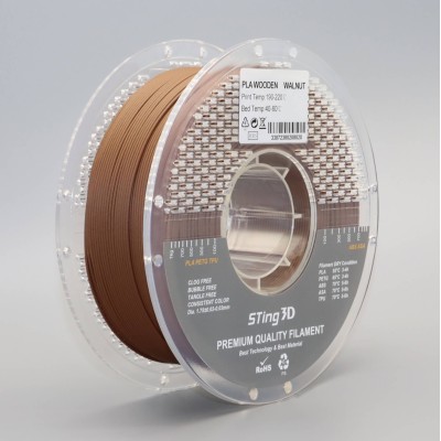 PLA Filament (plastic) for 3D printer STing3D Wooden 1kg, 1.75mm, Walnut