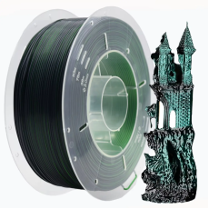 PLA Filament (пластик) для 3D принтера Creat3D Silk 1кг, 1.75мм, Чорний + Зелений