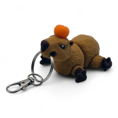 Capybara Keychain Toy with Orange [FDM Printing]