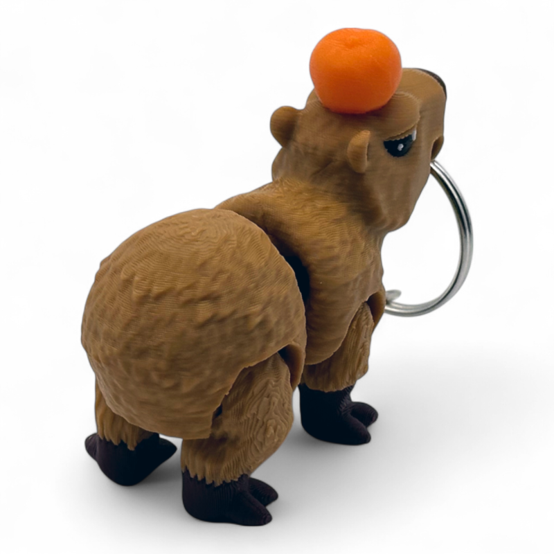 Capybara Keychain Toy with Orange [FDM Printing]