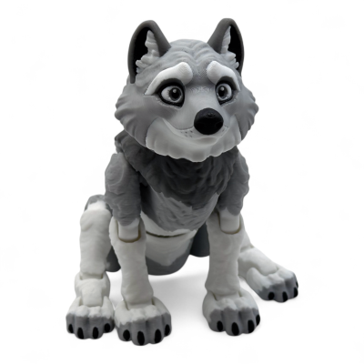 Movable toy Wolf (2 heads included) [FDM printing]