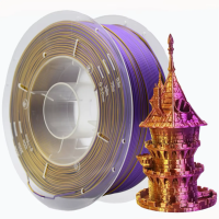 PLA Filament (пластик) для 3D принтера Creat3D Silk 1кг, 1.75мм, Золотой + Фиолетовый