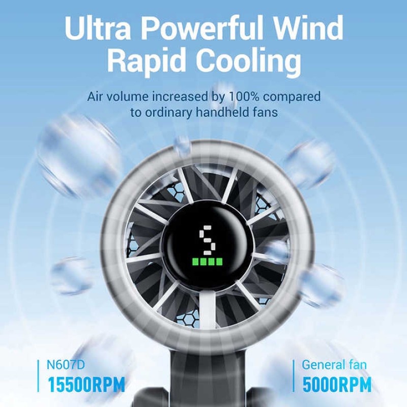 Handheld fan with battery and display Diveblues Turbo Fan Dark gray (N607D-GY)
