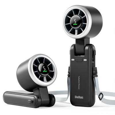 Вентилятор ручний з акумулятором та дисплеєм Diveblues Turbo Fan Темно-сірий (N607D-GY)
