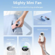 Powerful mini fan with battery and display Diveblues TurboBear White (D5041-WH)