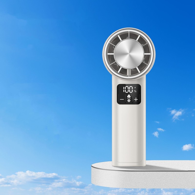 Handheld fan with battery and display OG Handheld High-Speed Fan F1 (with cooling) White