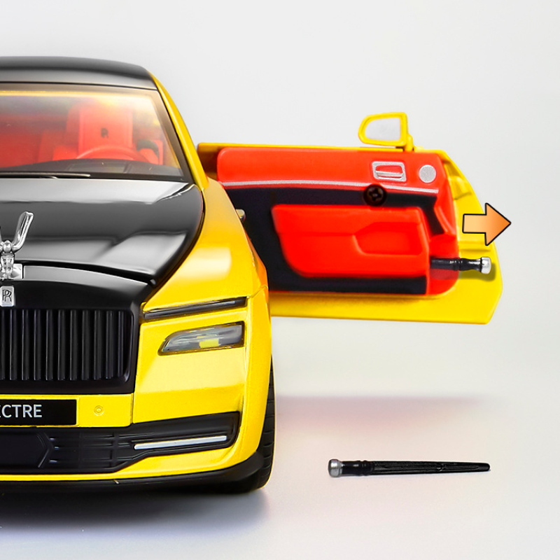 Модель автомобіля Rolls-Royce Spectre 1:24 з підсвіткою та функціональними деталями на п'єдесталі