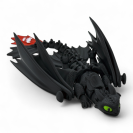 Игрушка Беззубик Toothless из фильма "Как укротить дракона", 200 мм, 3D-печать FDM, черный Игрушка Беззубик Toothless из фильма "Как укротить дракона", 200 мм, 3D-печать FDM, черный