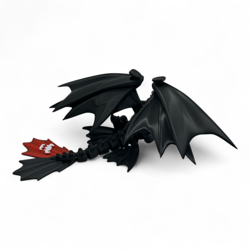 Іграшка Беззубик Toothless з фільму “Як приборкати дракона”, 200 мм, 3D-друк FDM, чорний