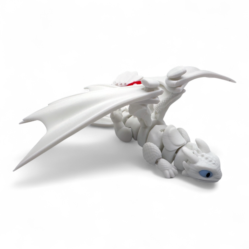 Іграшка Біла Фурія Light Fury з фільму “Як приборкати дракона”, 200 мм, 3D-друк FDM, Біла