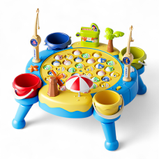 Настольная игра Магнитная рыбалка для детей со звуком, 45 рыбок, с ножками, музыкальный игровой стол Синяя