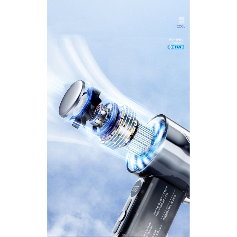 Вентилятор ручний з акумулятором та дисплеєм в прозорому корпусі OG High-Speed Cooling Fan X05 (з охолодженням) Чорний