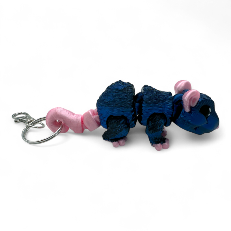Rat Mouse 3D print toy keychain | Original accessory with moving parts